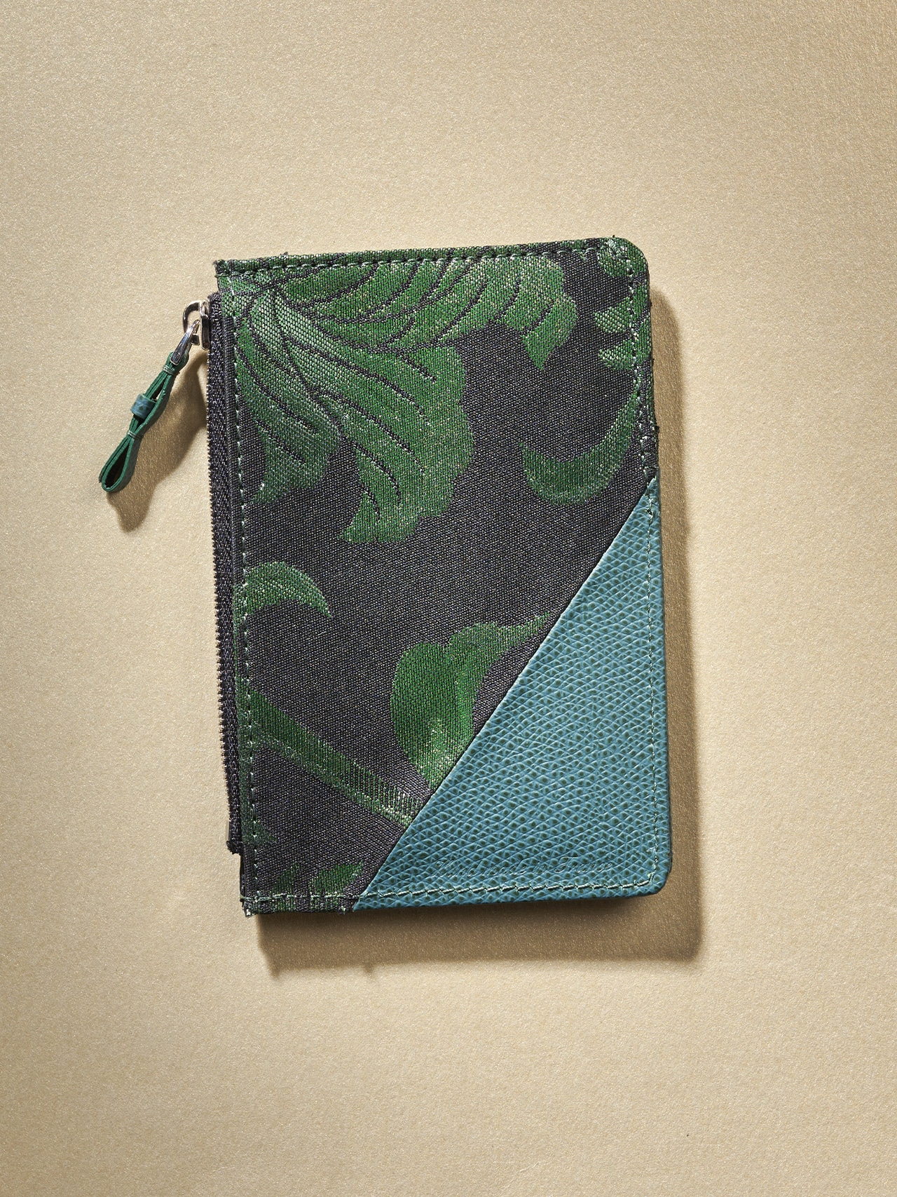 sawaya jyubei watch strap silk leather green easy wallet