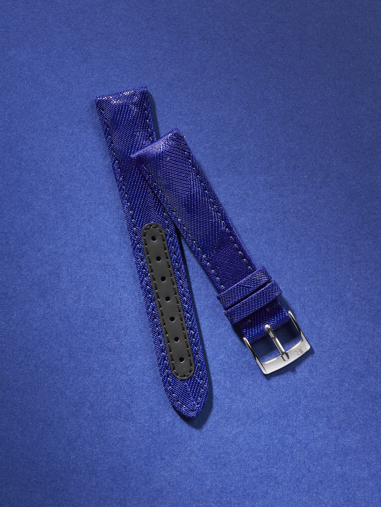 sawaya jyubei watch strap silk blue
