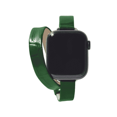 Apple Watch double bracelet Alligator Green Bright Women