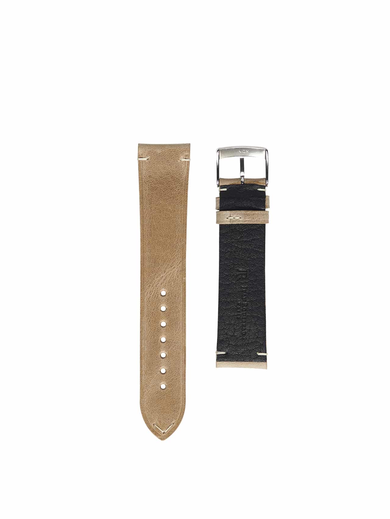 vintage jean rousseau calf watch strap taupewood