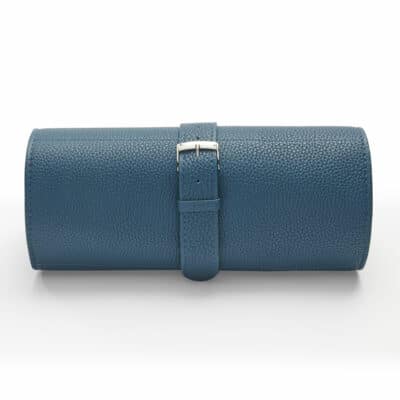 watch roll case blue leather holster travel watch