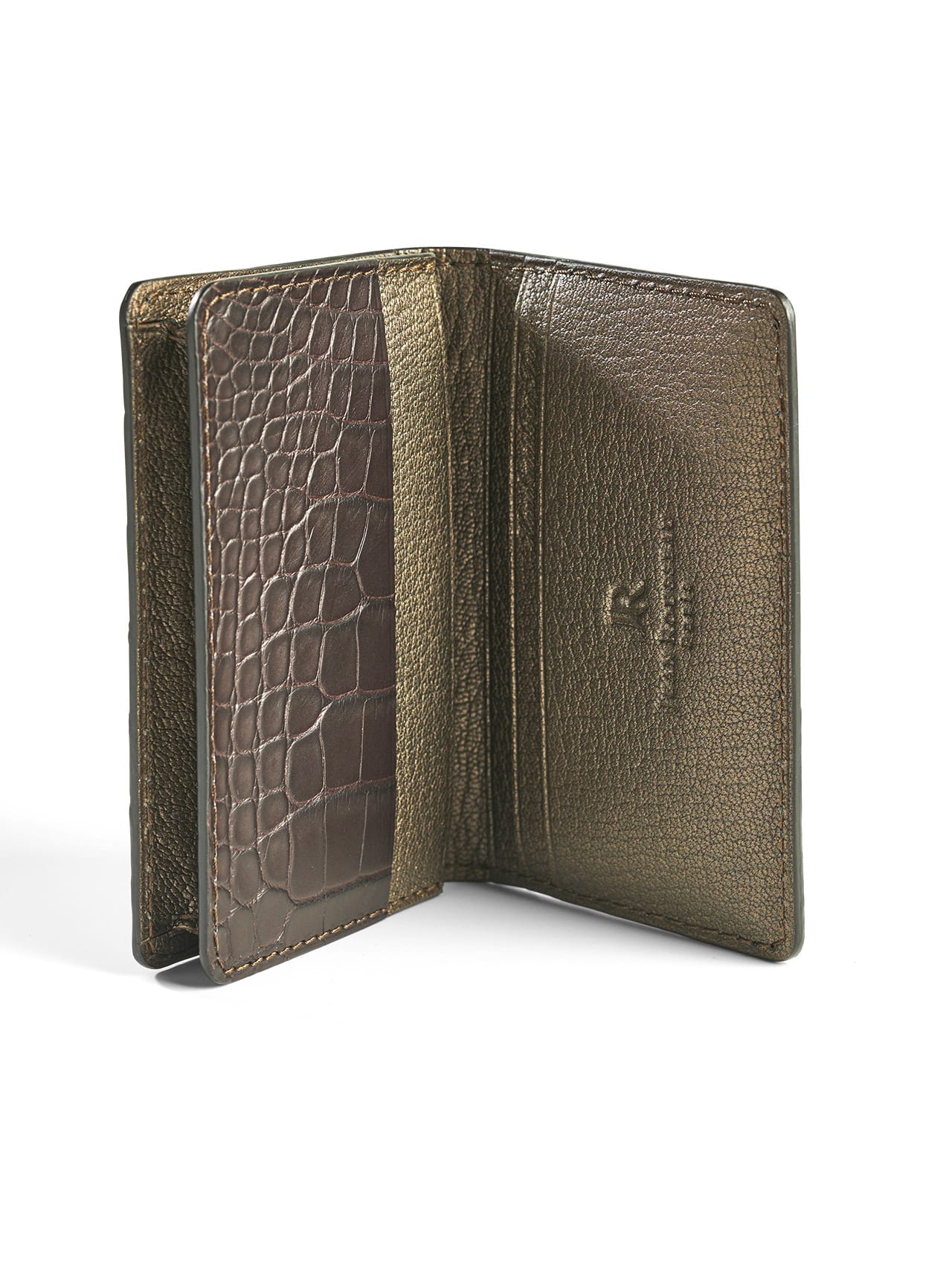 wallet crocodile matte brown man woman