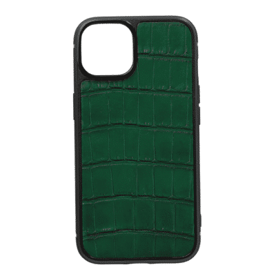 iphone case 14 leather crocodile green