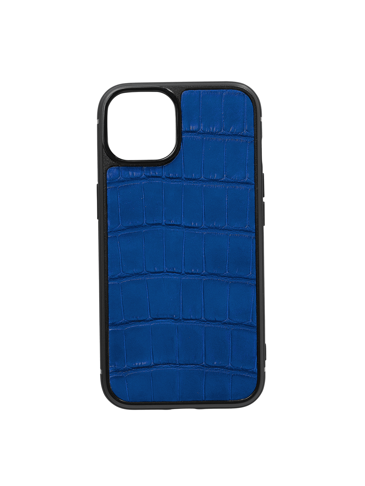 coque iphone 14 cuir crocodile bleu