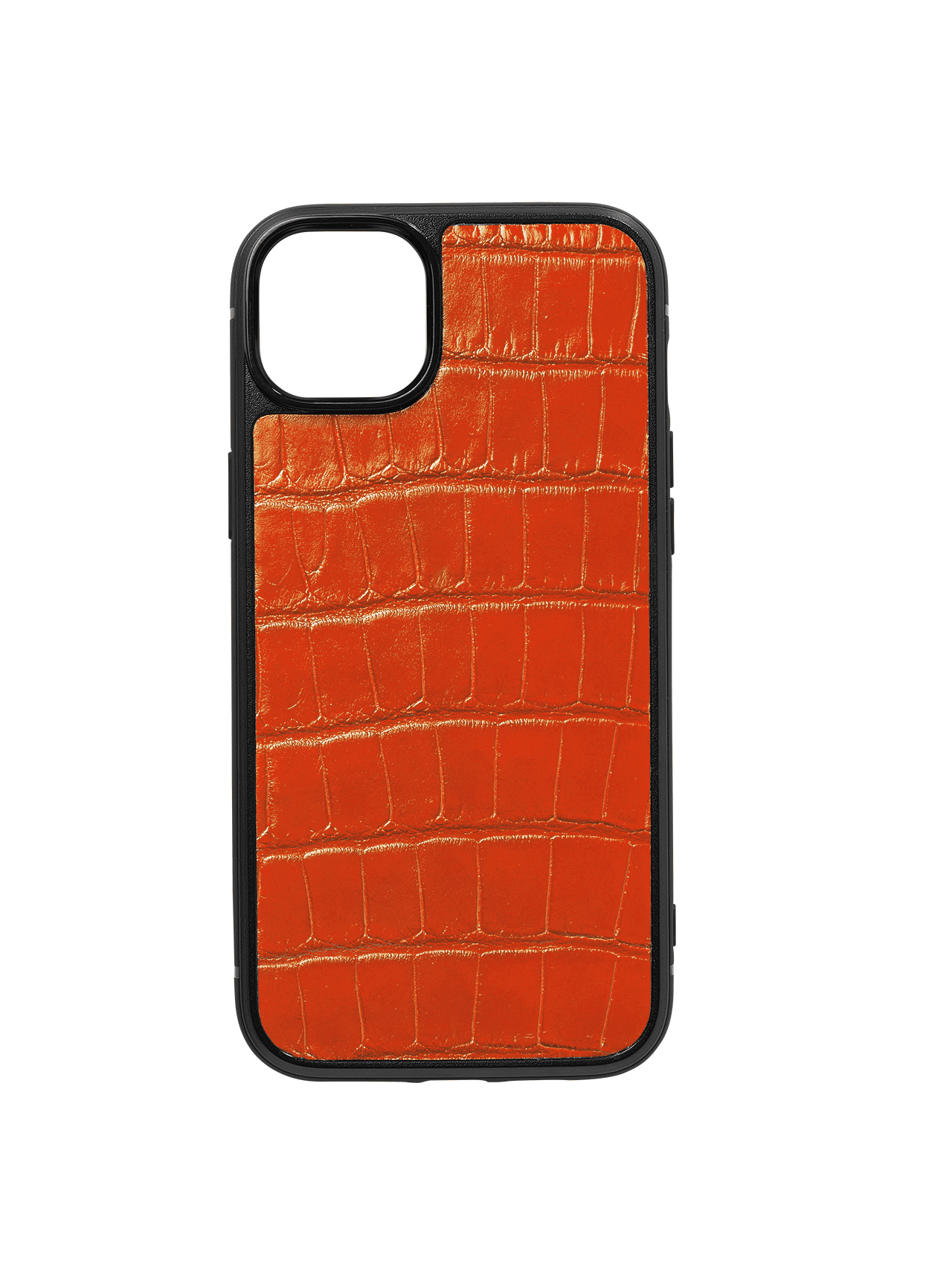 iphone case 14 leather crocodile orange