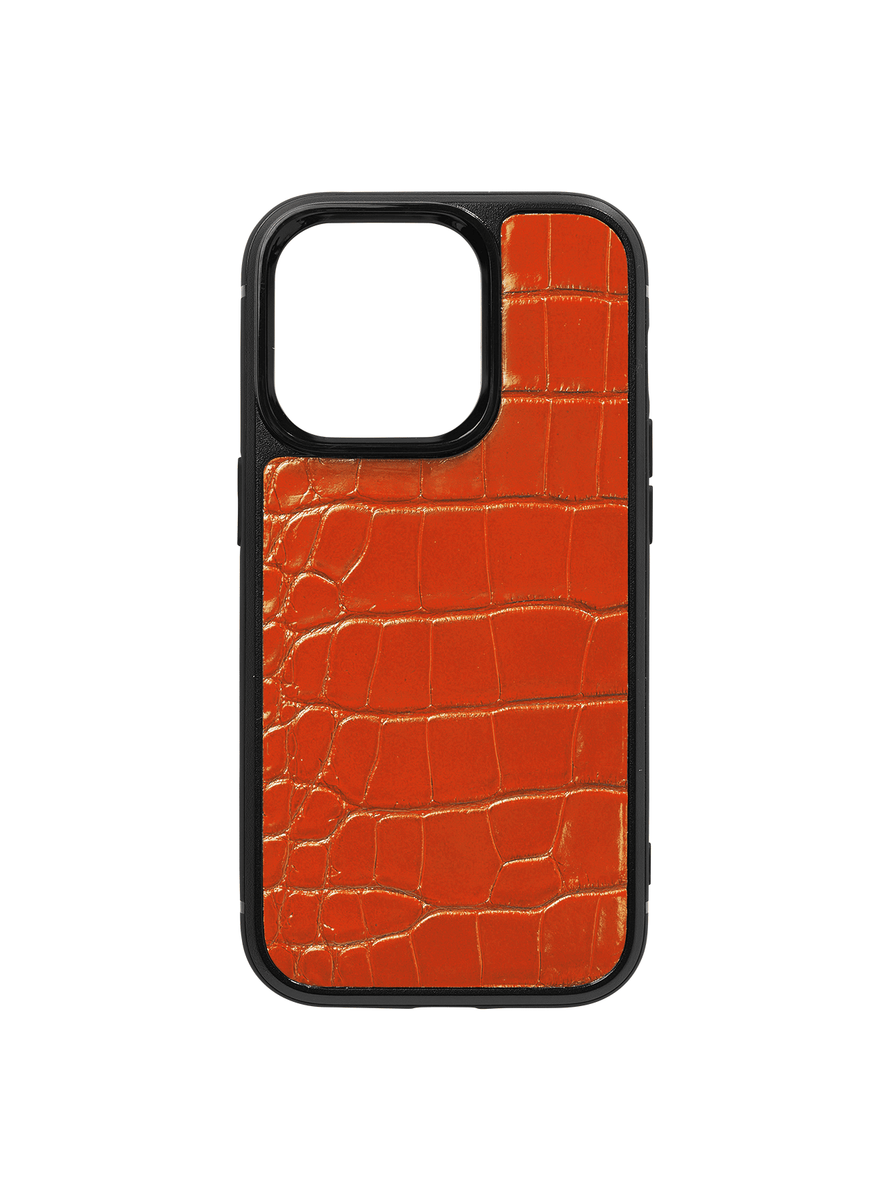 iphone case 14 leather crocodile orange