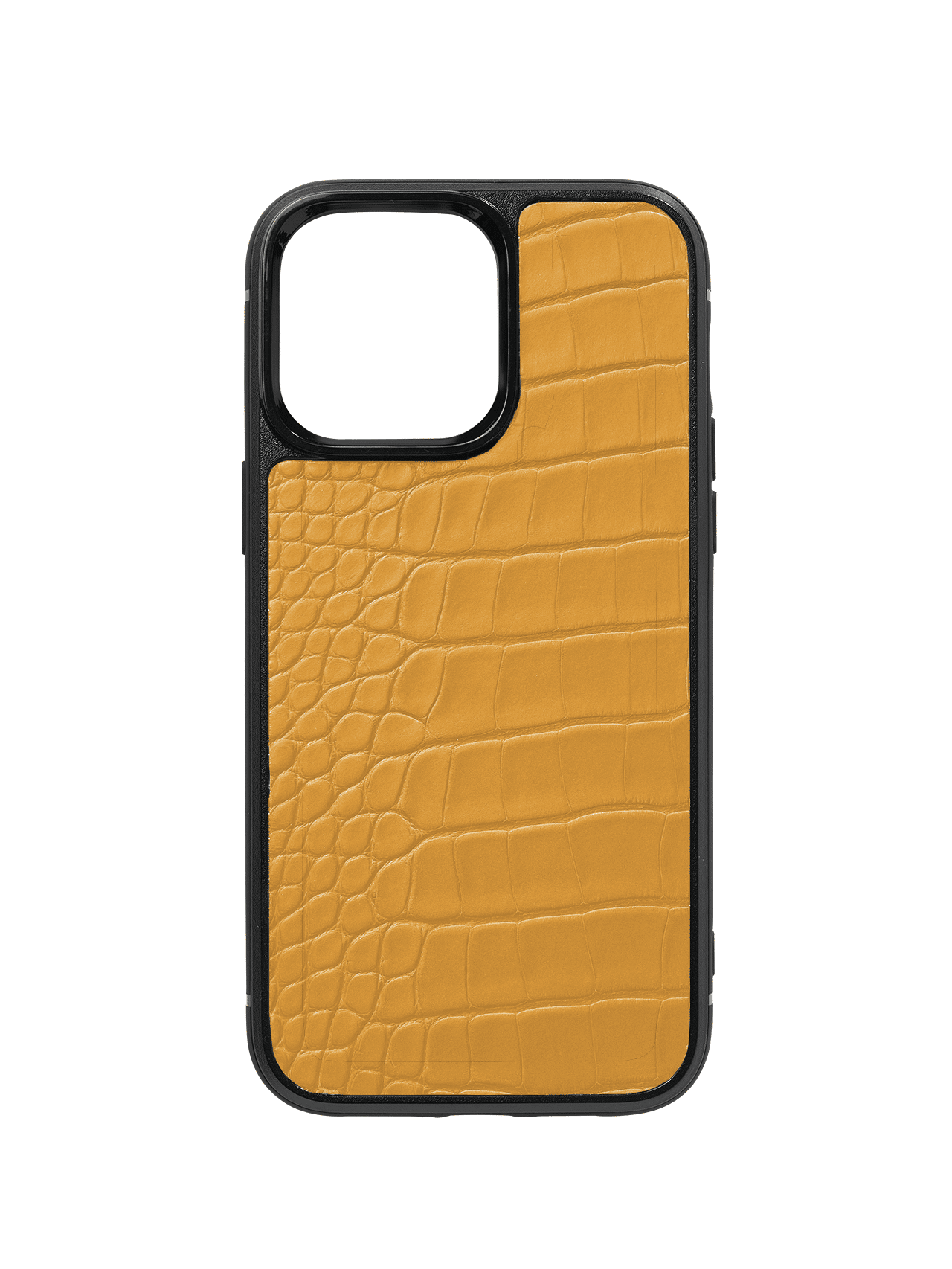 coque iphone 14 cuir crocodile jaune