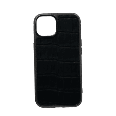 iphone case 14 leather crocodile black