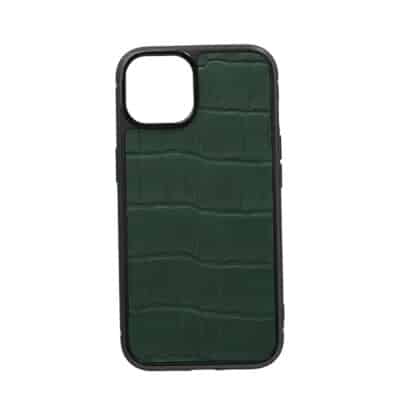 iphone case 14 leather crocodile green