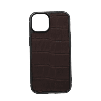 iphone case 14 leather crocodile black