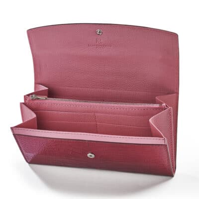 Continental Lady Wallet pink shiny alligator