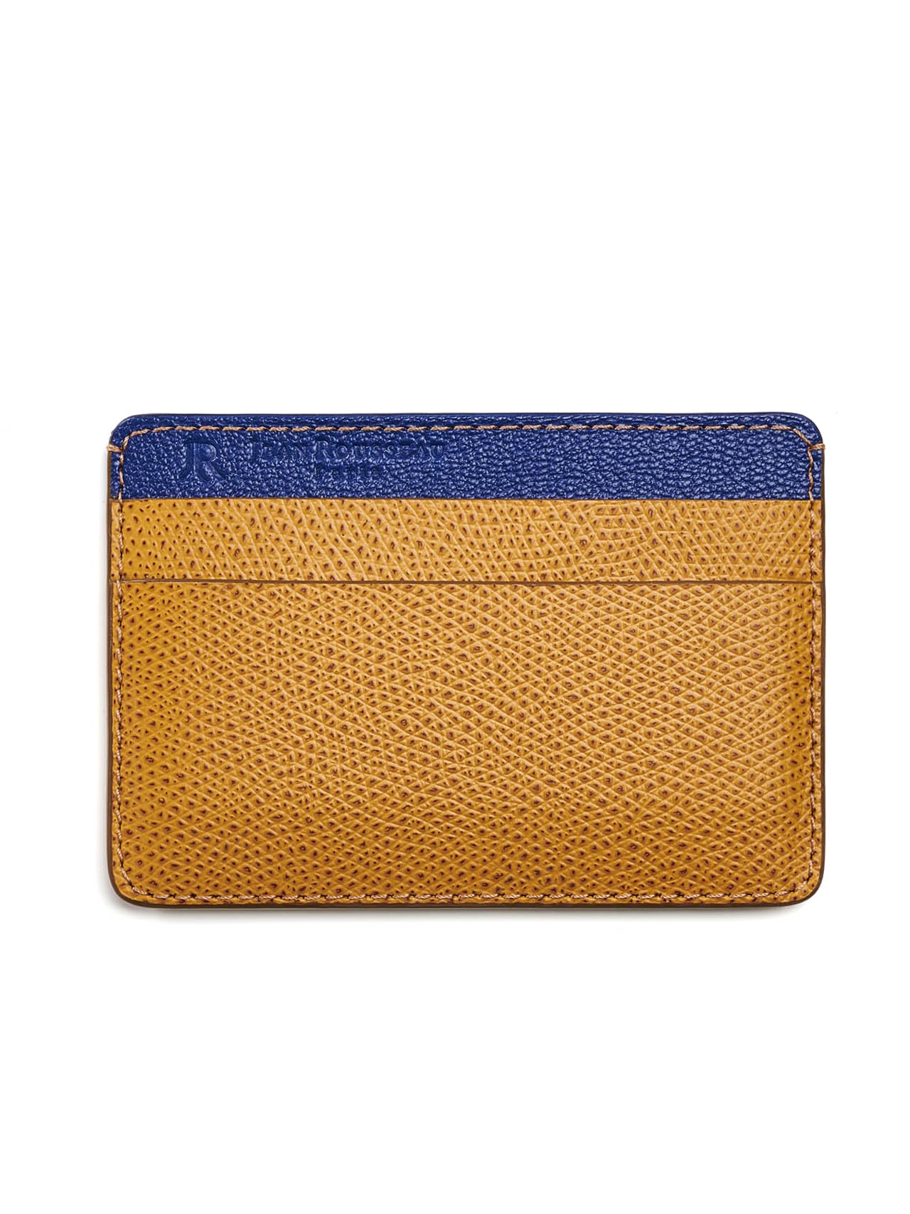 slim card holder leather brown blue leather