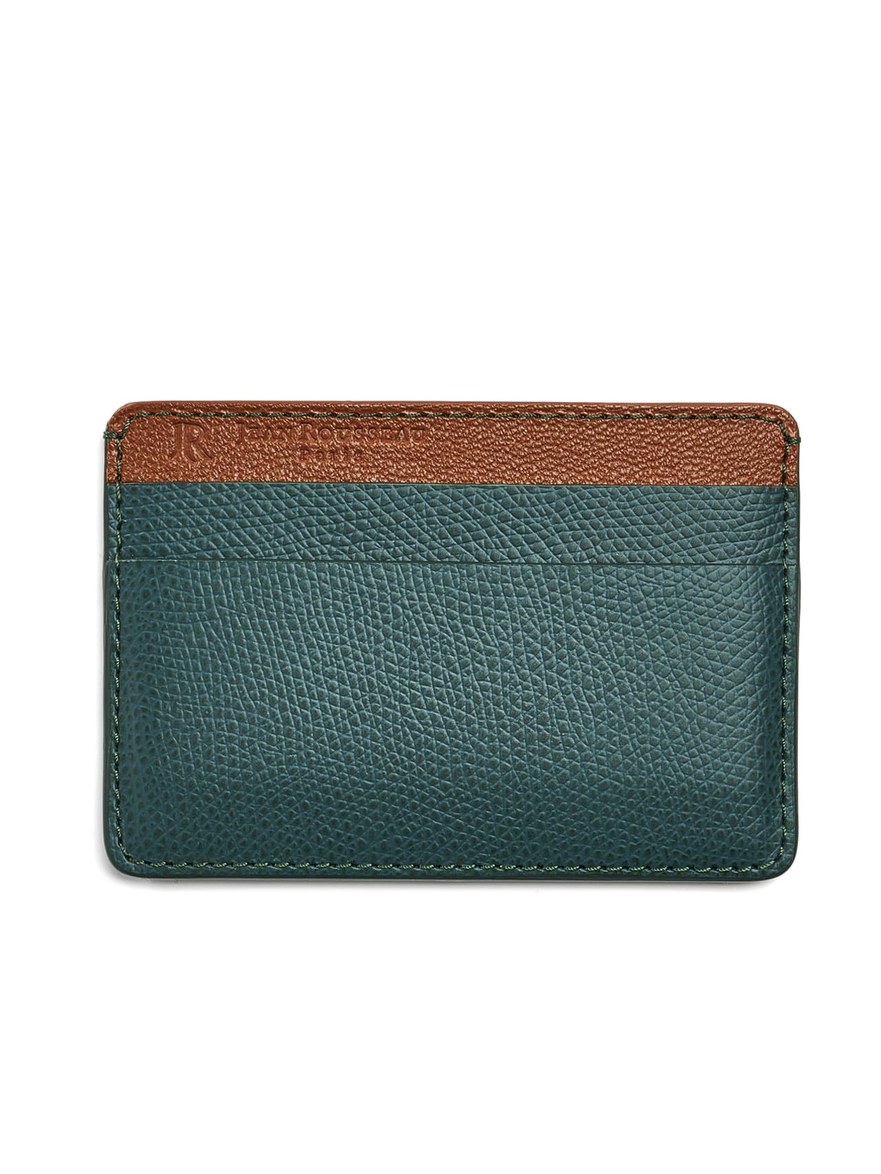slim card holder leather brown green leather