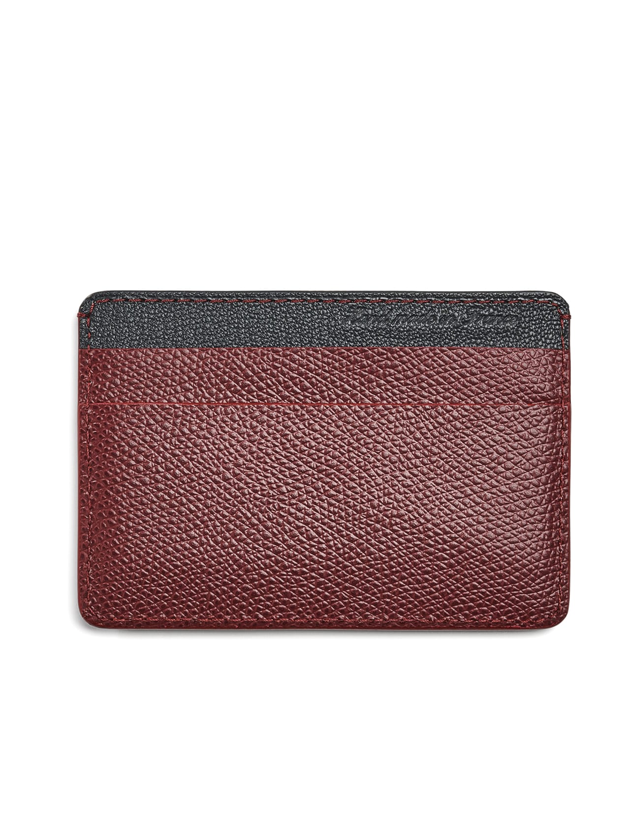 slim card holder leather black red leather