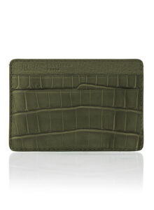 Porte-cartes "Essentiel" alligator olive