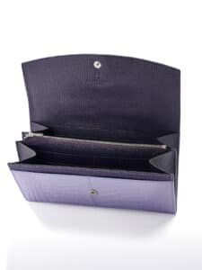 Portefeuille "Continental" alligator semi matte violet clair