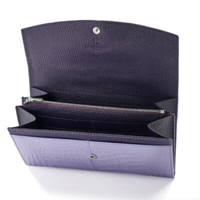 Continental lady wallet light purple semi matte alligator