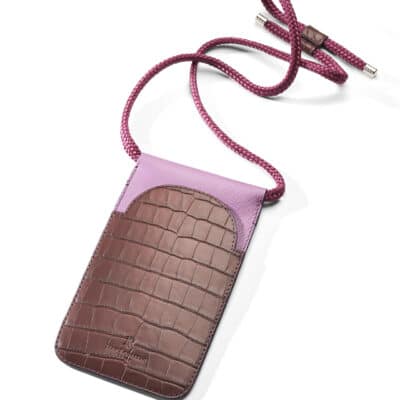 phone pouch jean rousseau purple leather