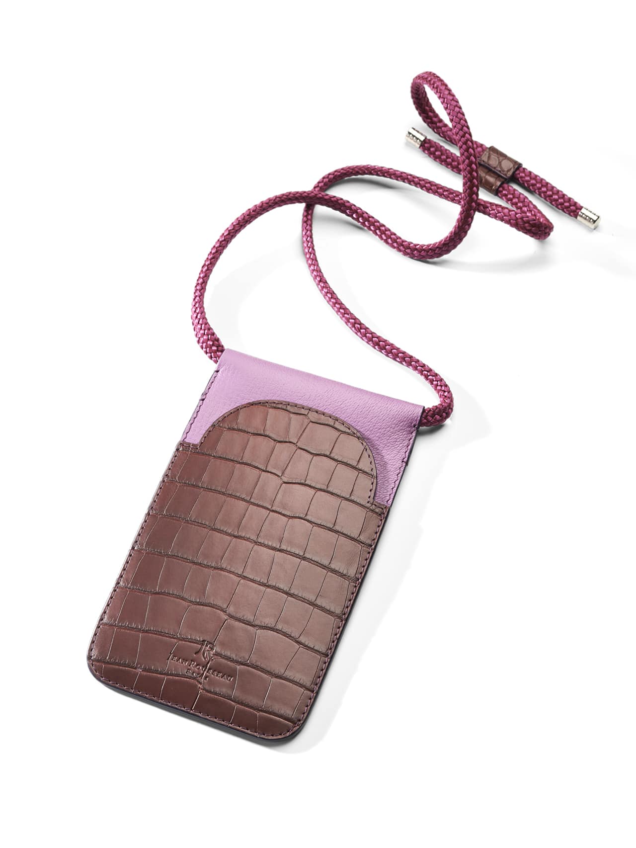 pochette téléphone jean rousseau purple violet cuir