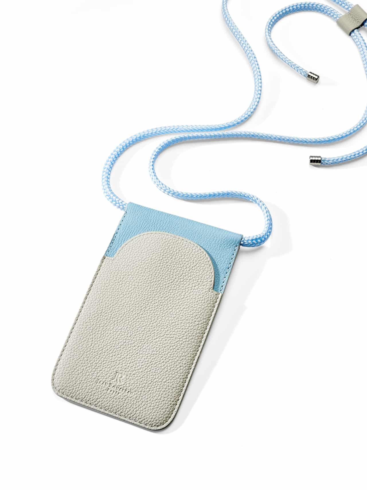 pochette téléphone jean rousseau bleu cuir