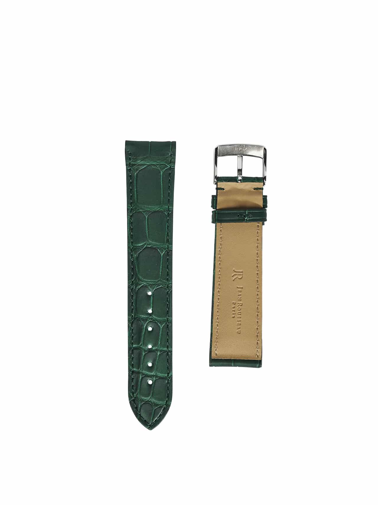 watch strap green crocodile jean rousseau
