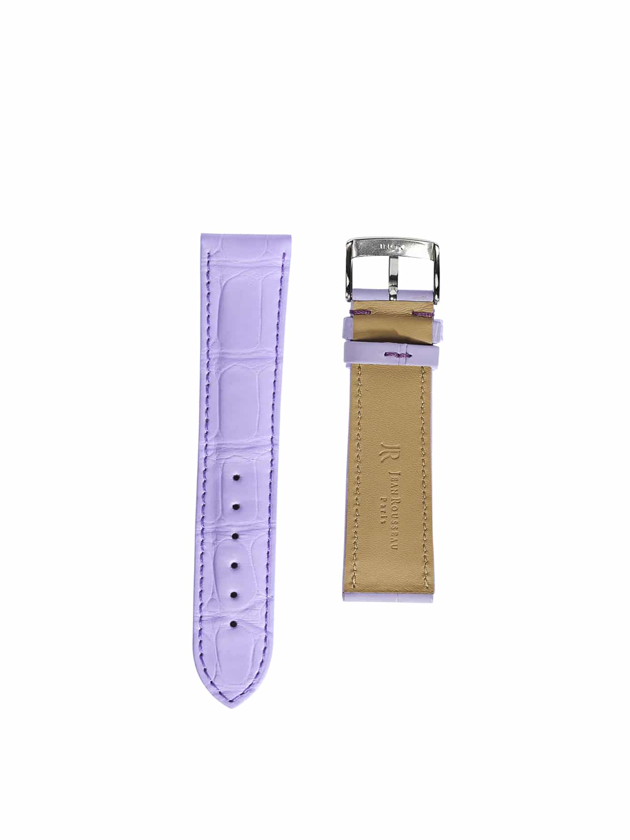 bracelet montre violet crocodile jean rousseau